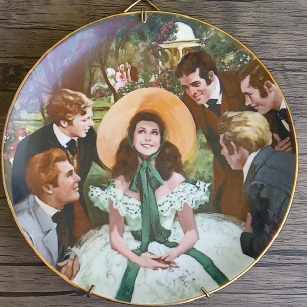 Vintage Decorative Plate with Victorian Scene